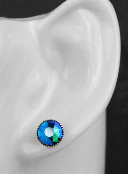 Blue Zircon Shimmer - Black Jack Ohrstecker LE